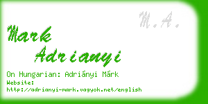 mark adrianyi business card